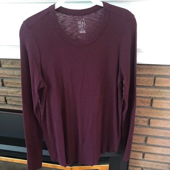 Three, Aerie, long sleeve, rib knit tops. M - Picture 2 of 5